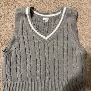 Garage Gray Cable Knit Sweater Vest